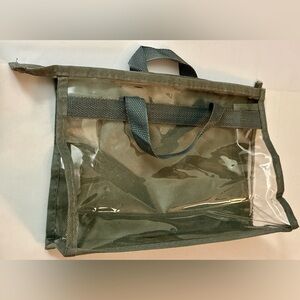 Clear See-Through Zipper Bag with Gray Handles – Versatile & Spacious